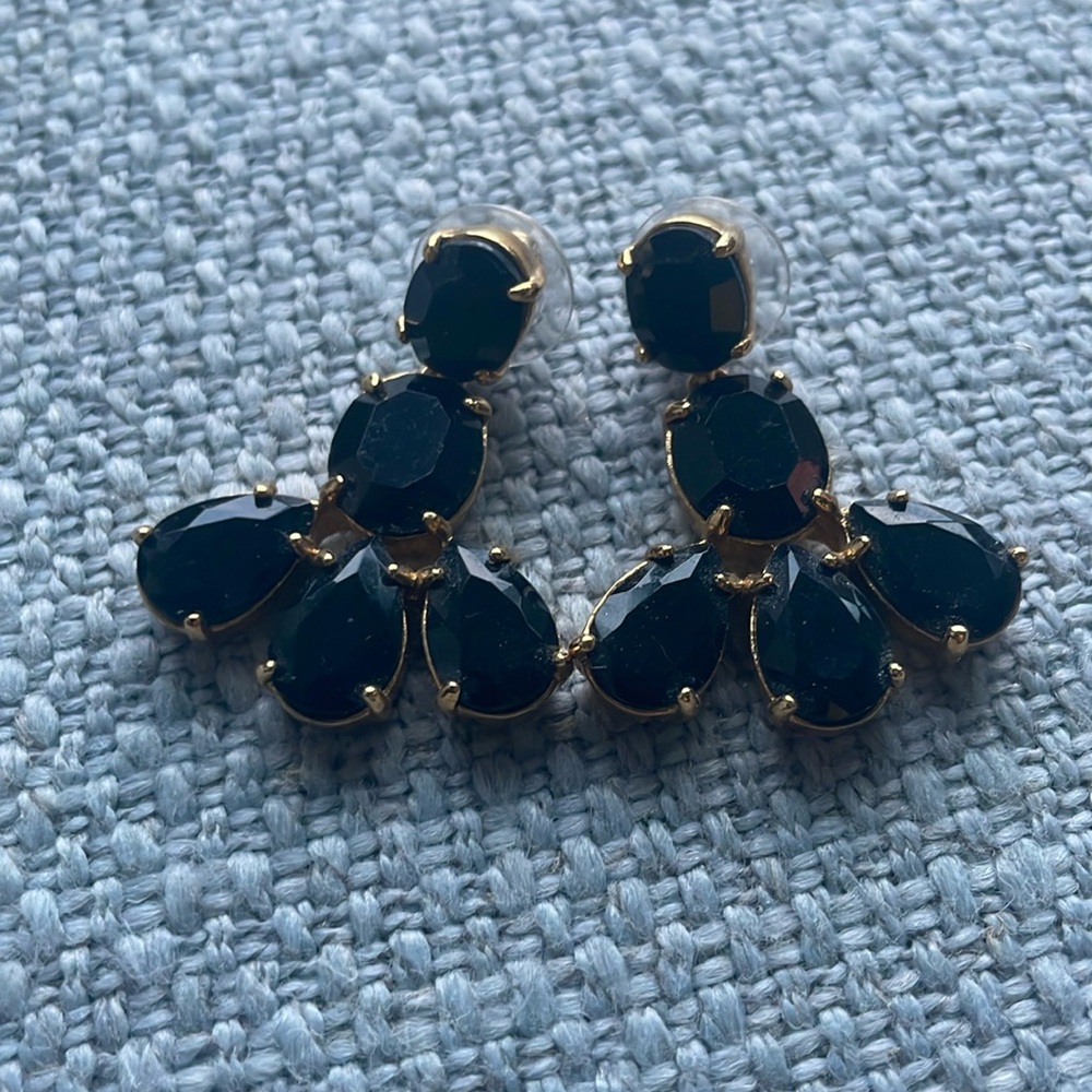 Kate Spade. Black Gem drop earrings.